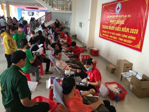 Hội Chữ thập đỏ huyện Ba Tri tổ chức  tiếp nhận hiến máu tình nguyện đợt 2 năm 2020