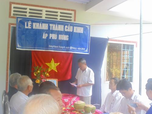 Lễ Khánh thành cầu nông thôn ở xã Hưng Khánh Trung B (huyện Chợ Lách)